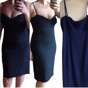 Beautiful stretch bodycon Black dress knee length sexy size M/L